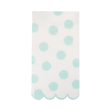 Aqua Polka Dot Dinner Napkins