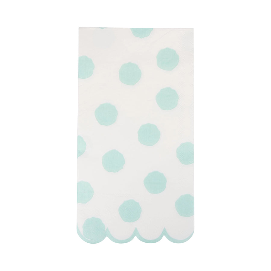 Aqua Polka Dot Dinner Napkins