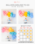 Balloon garland sizing guide