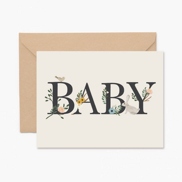 Baby Floral and Bunny Card