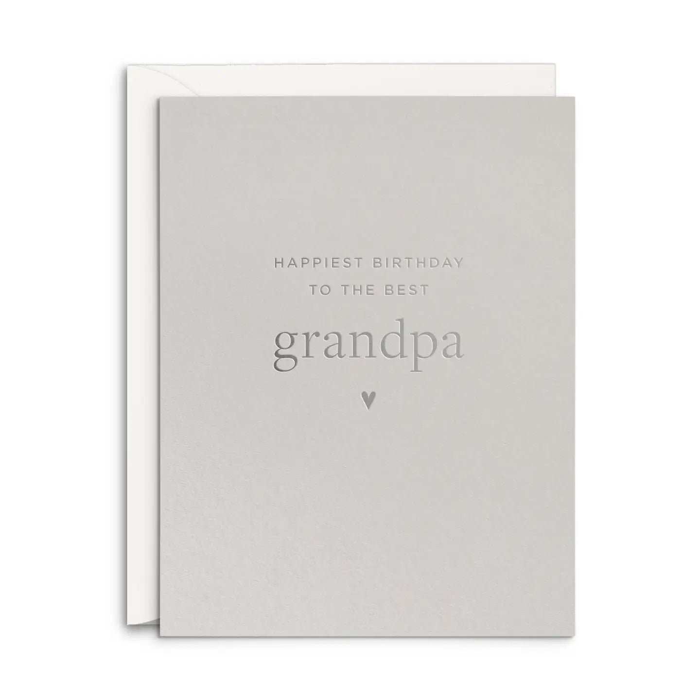 Greeting card with 'Happiest Birthday to the best grandpa' text on a white background