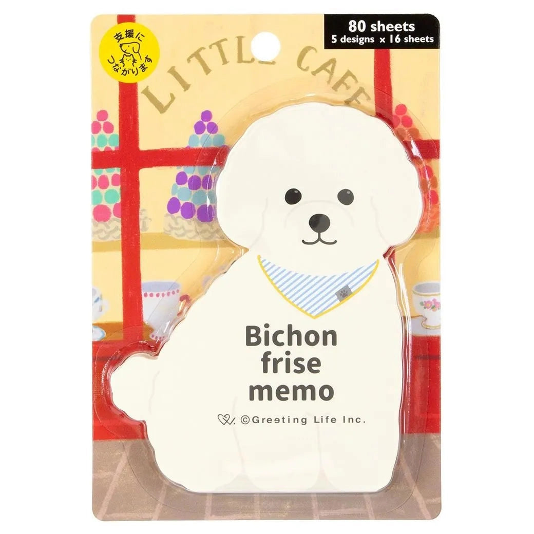 bichon frise memo pad with colorful background
