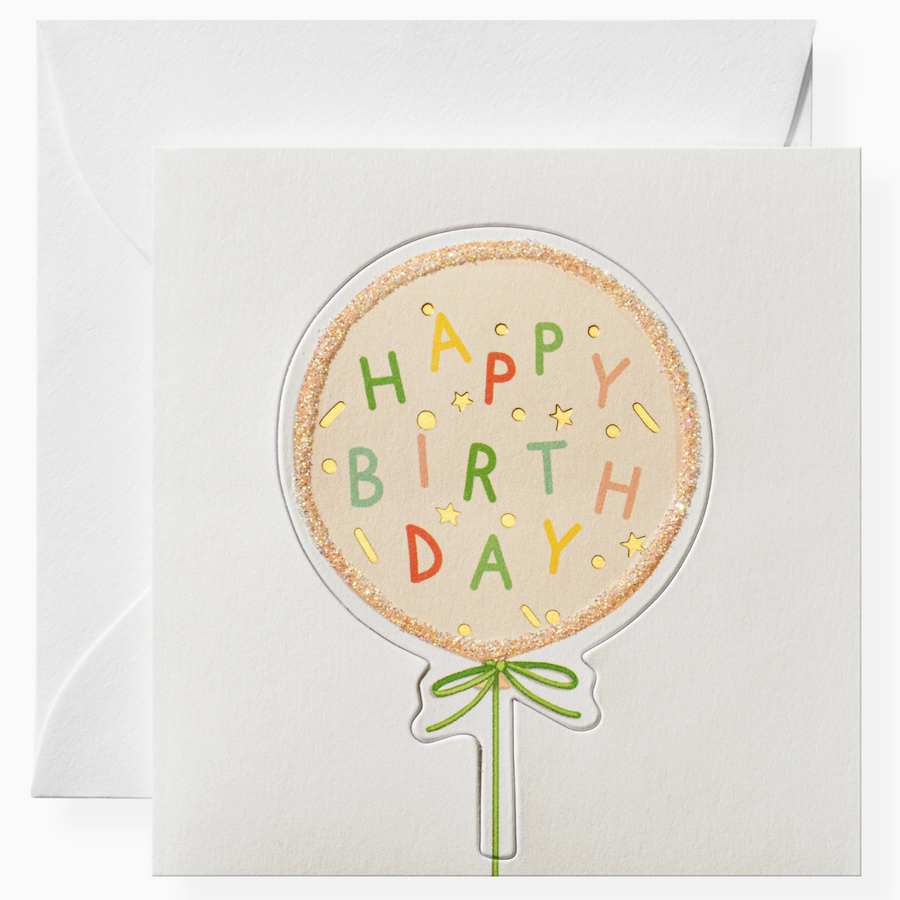 Birthday Balloon Sticker Mini Card