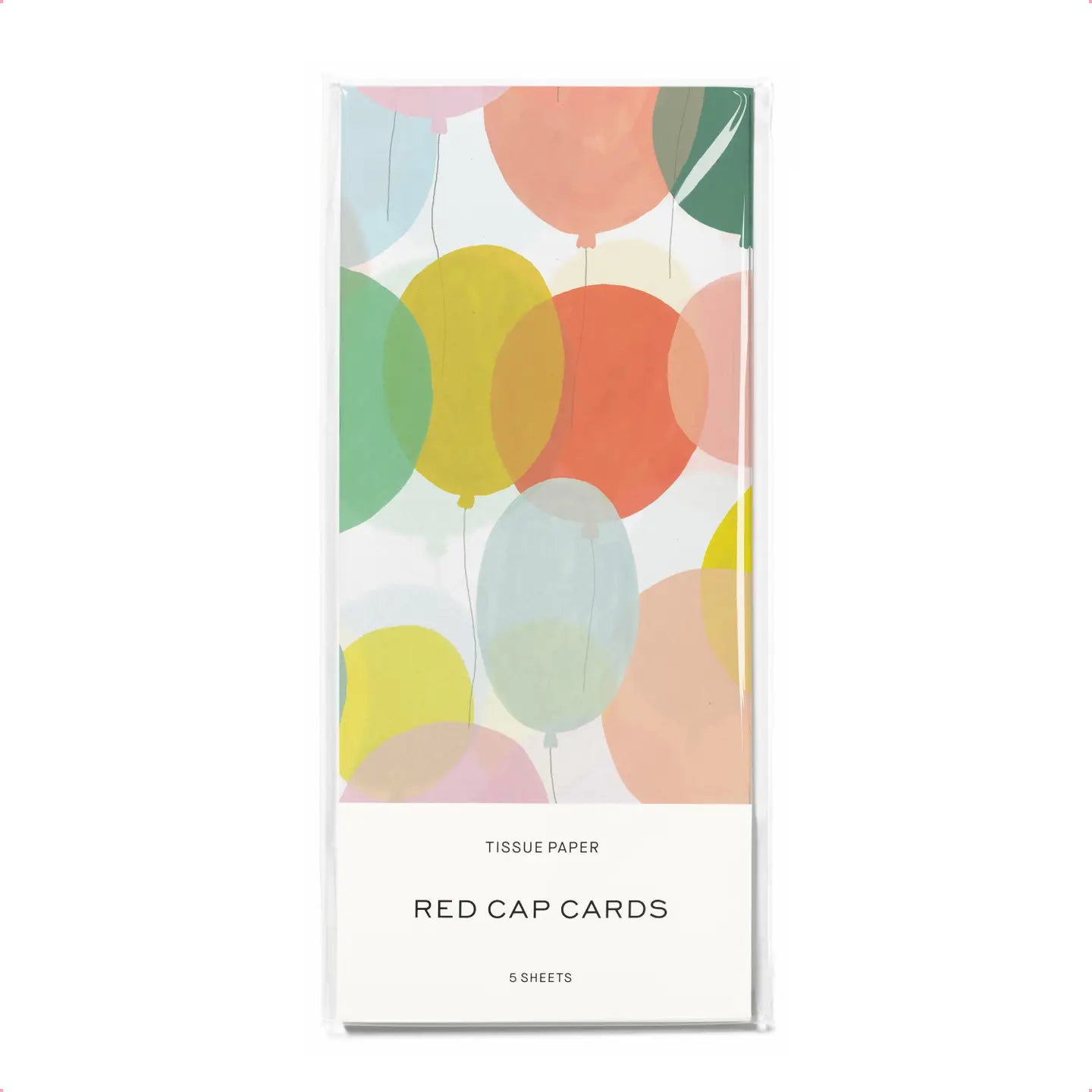 Tissue paper packaging with colorful balloons design