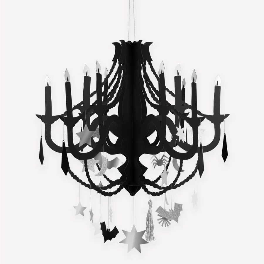Black Paper Halloween Chandelier