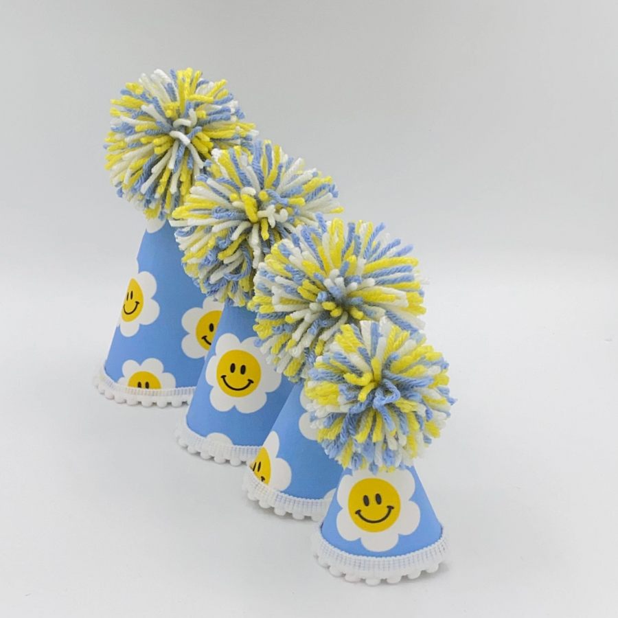 Blue Daisy Pet Party Hat