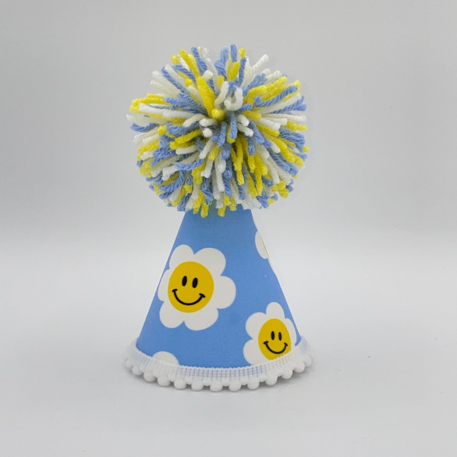 Blue Daisy Pet Party Hat