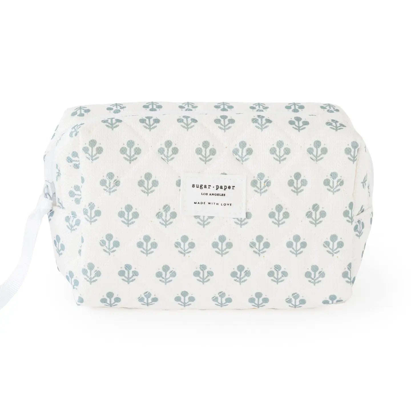 Mini pouch with blue floral pattern