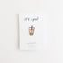 smiley boba pin with purple straw on white cardstock