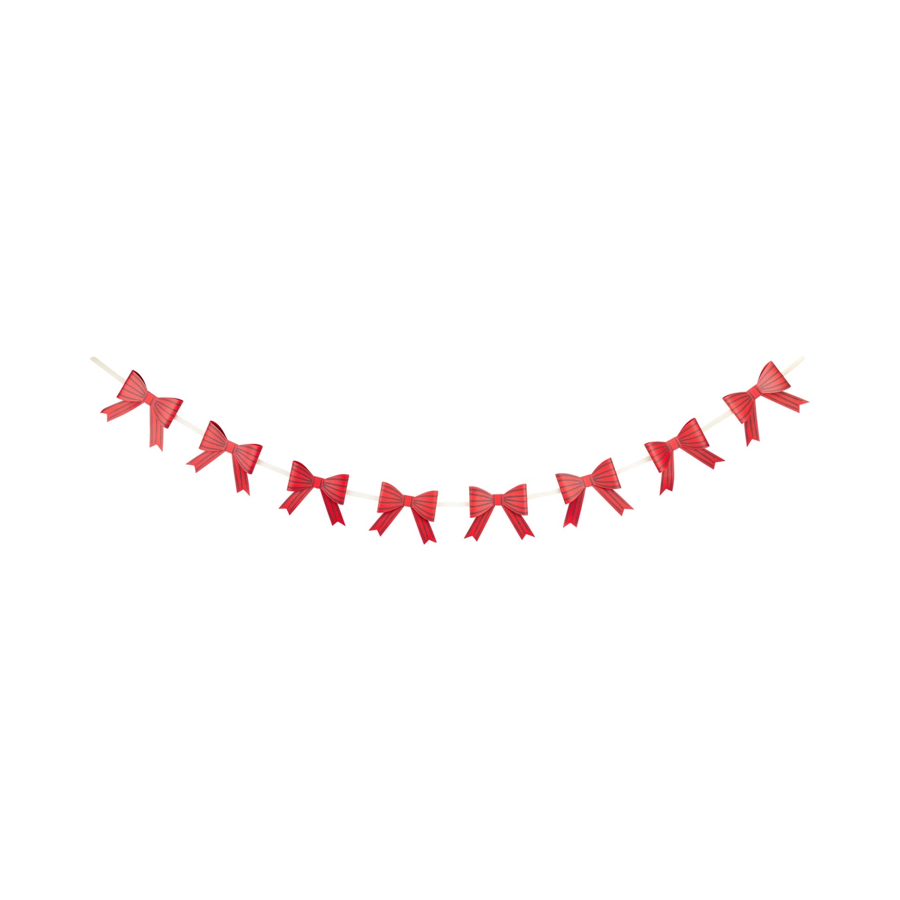Red bow garland on a white background