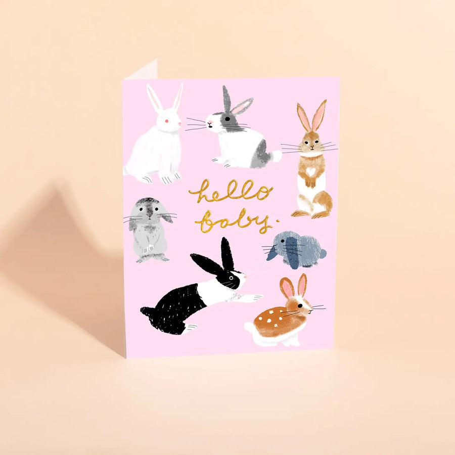 Bunnies Hello Baby Card