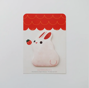 Bunny with Strawberry Die Cut Sticky Note