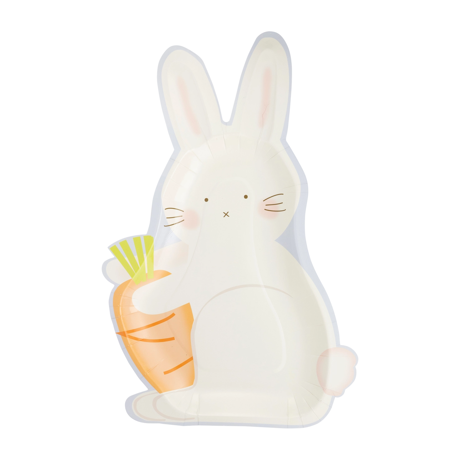 bunny holding carrot shaped plate