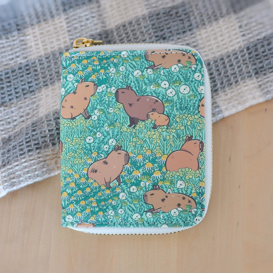 Capybara Meadow Zipper Wallet