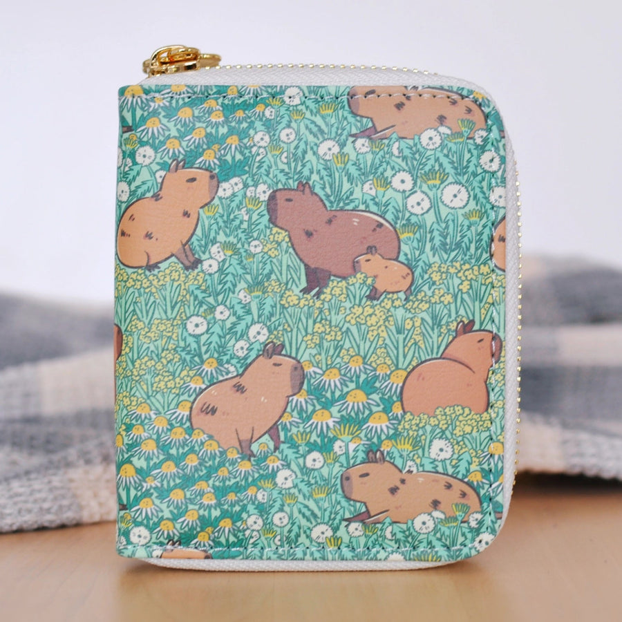 Capybara Meadow Zipper Wallet
