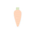 A single carrot-shaped paper napkin with peach-colored body and green top, designed for Easter celebrations.
