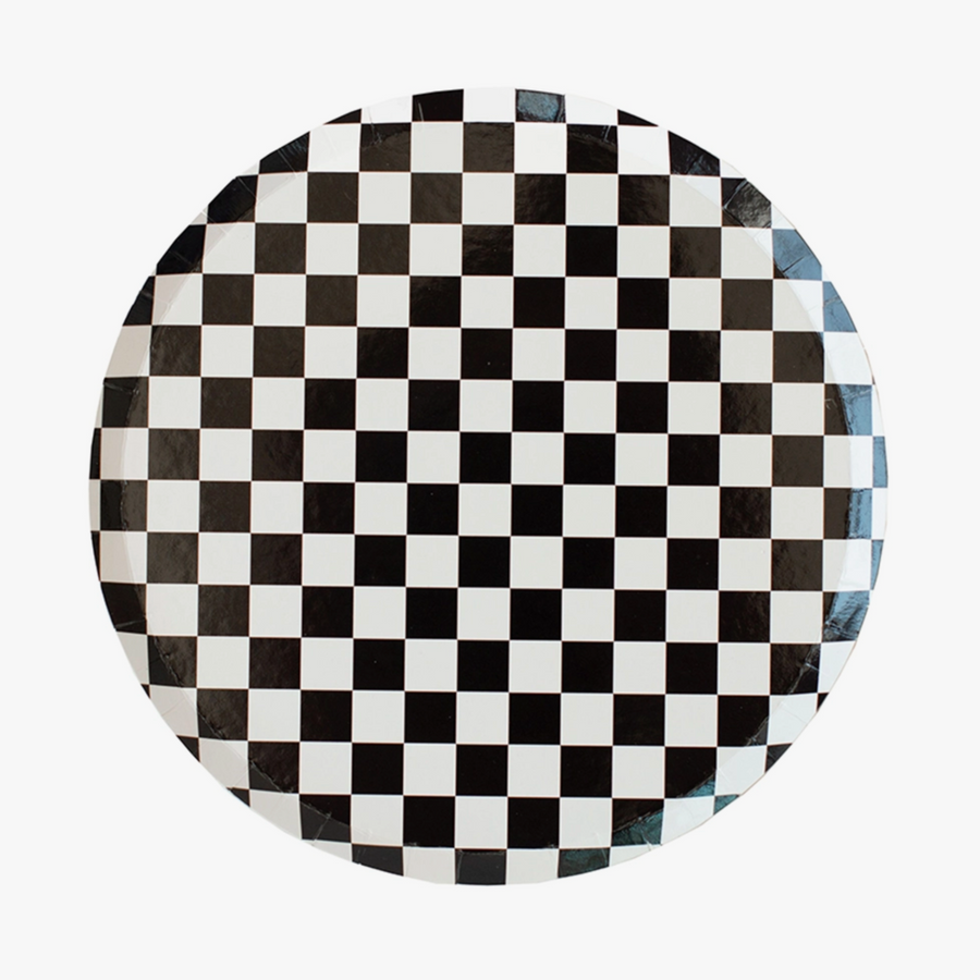 Checkered Black and White Small Plates