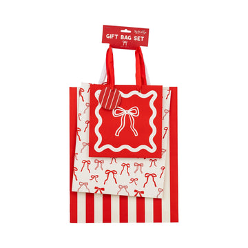 Christmas Bows Gift Bag Set