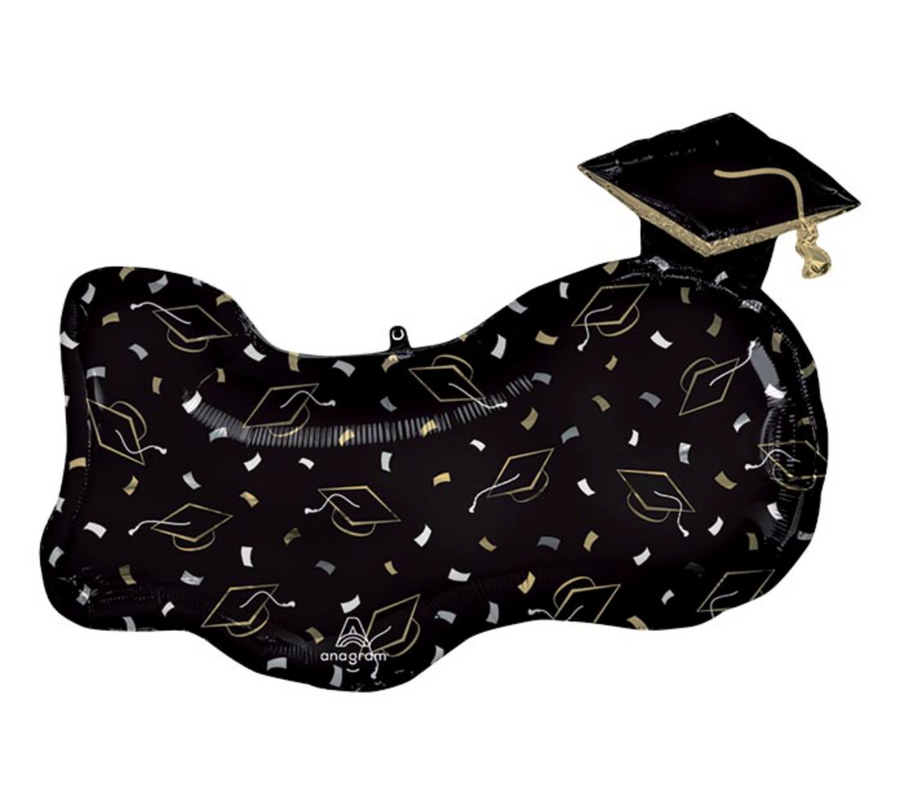 Silver and Gold Text Grad Balloon