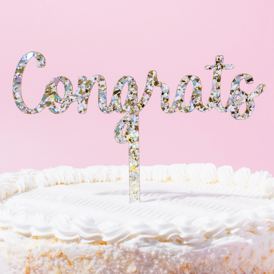 Congrats Confetti Cake Topper
