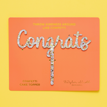 Congrats Confetti Cake Topper