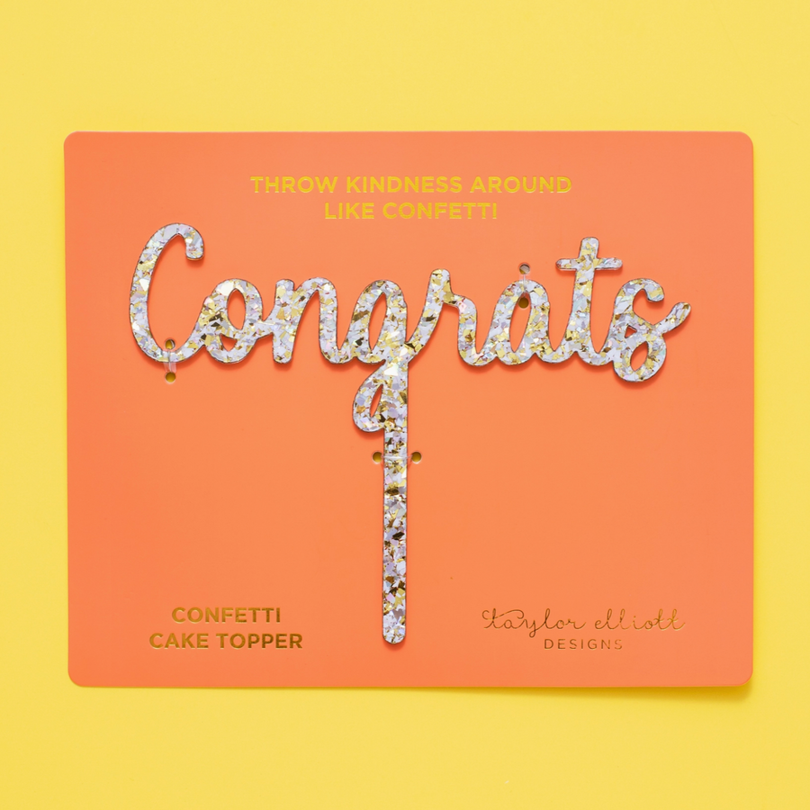 Congrats Confetti Cake Topper