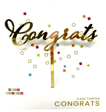 Gold Congrats Cake Topper