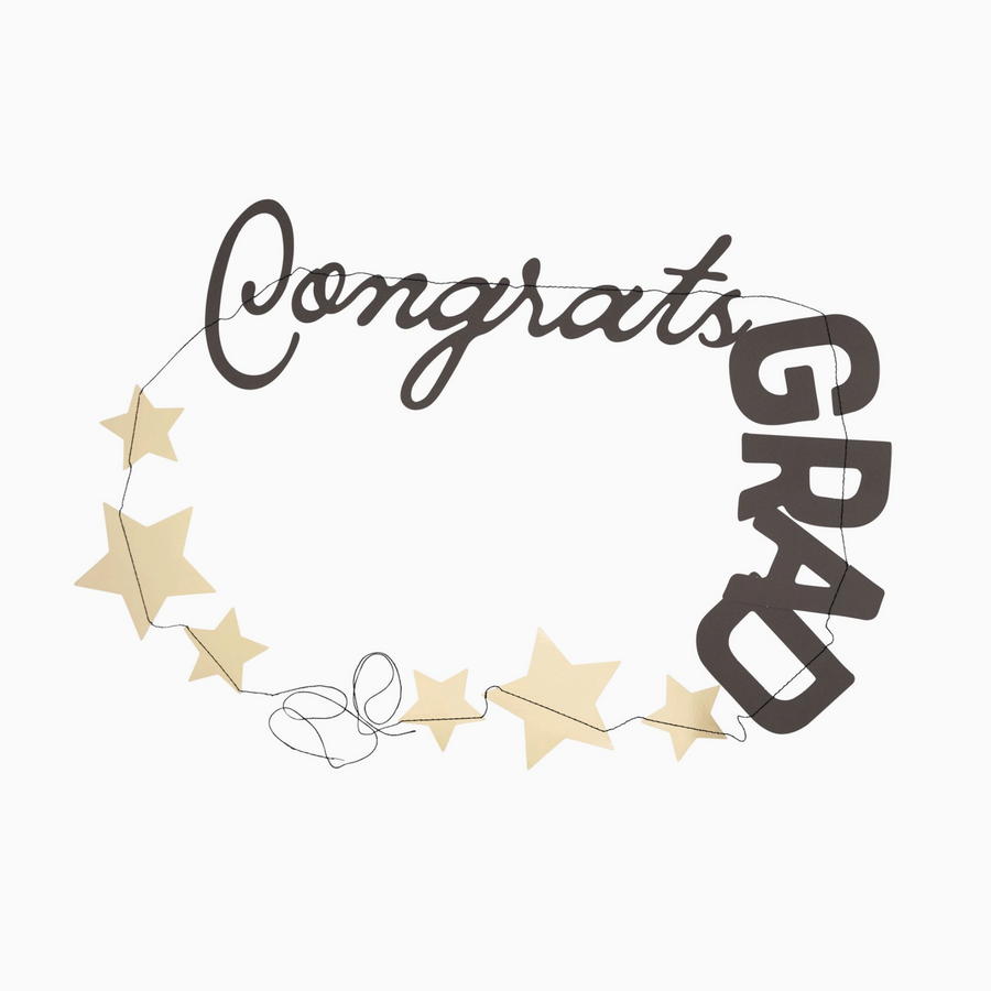 Congrats Grad and Cap Banner Set