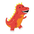 Red and orange dinosaur-shaped balloon on a white background