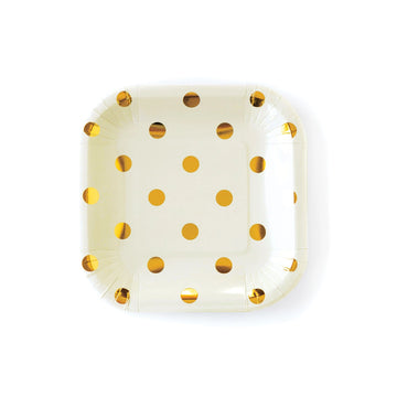 Cream Polka Dot Plates