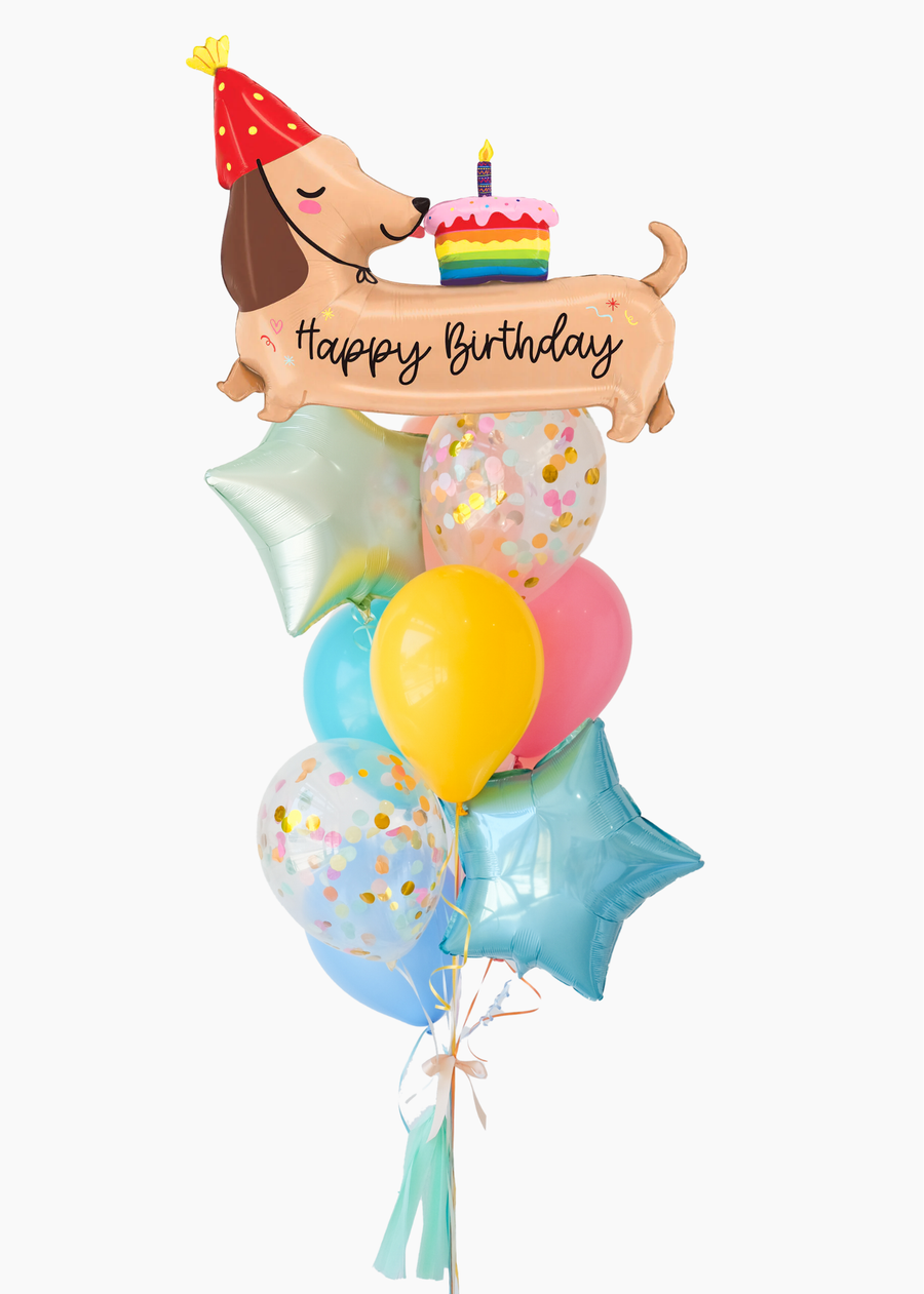 Dachshund Birthday Cake Balloongram