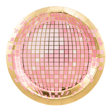 Pink Disco Ball Plates