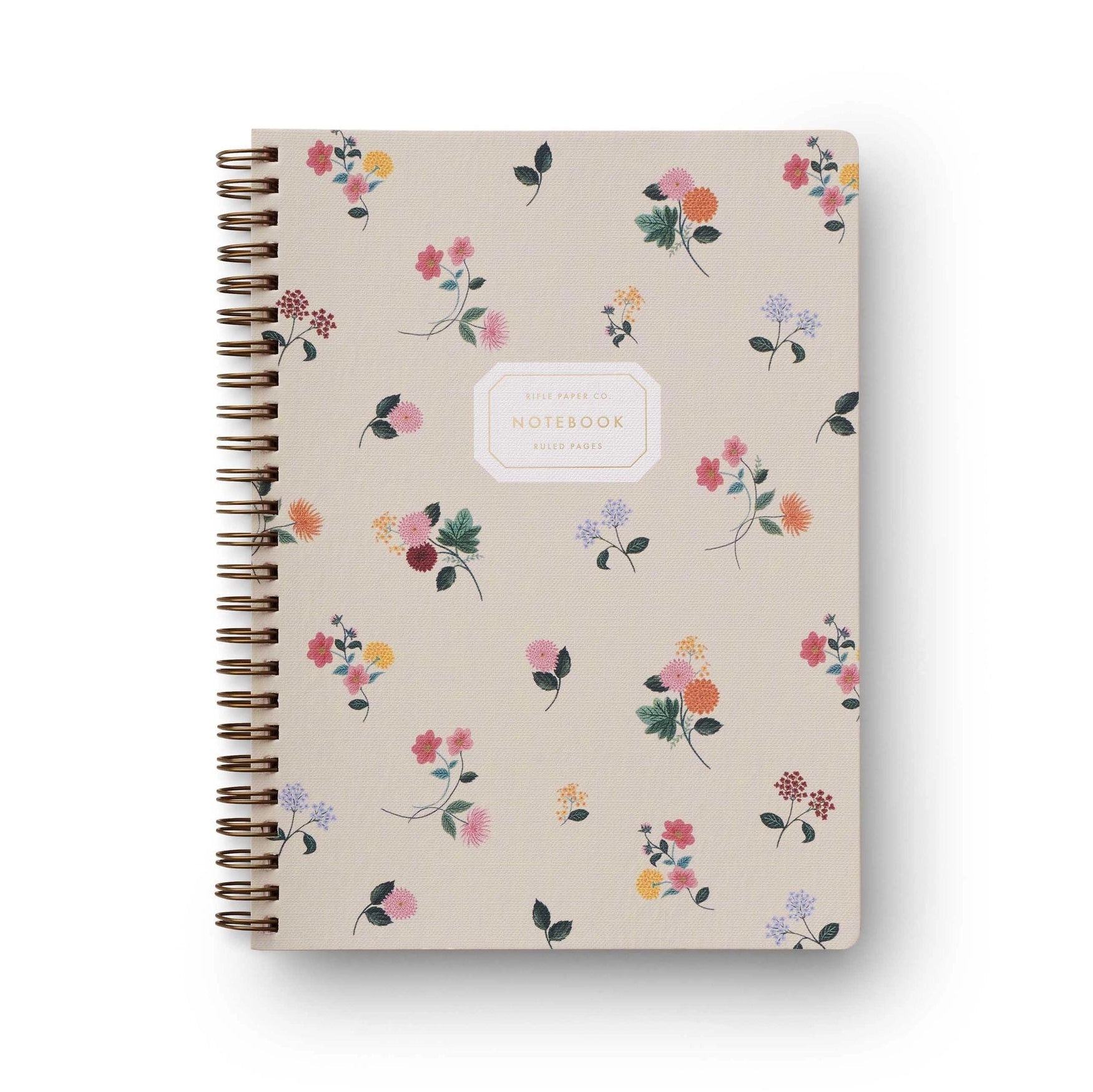 Notebook with floral pattern on a beige background