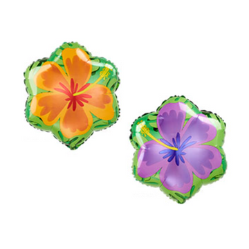 Double Sided Orange and Purple Hibiscus Small Balloon