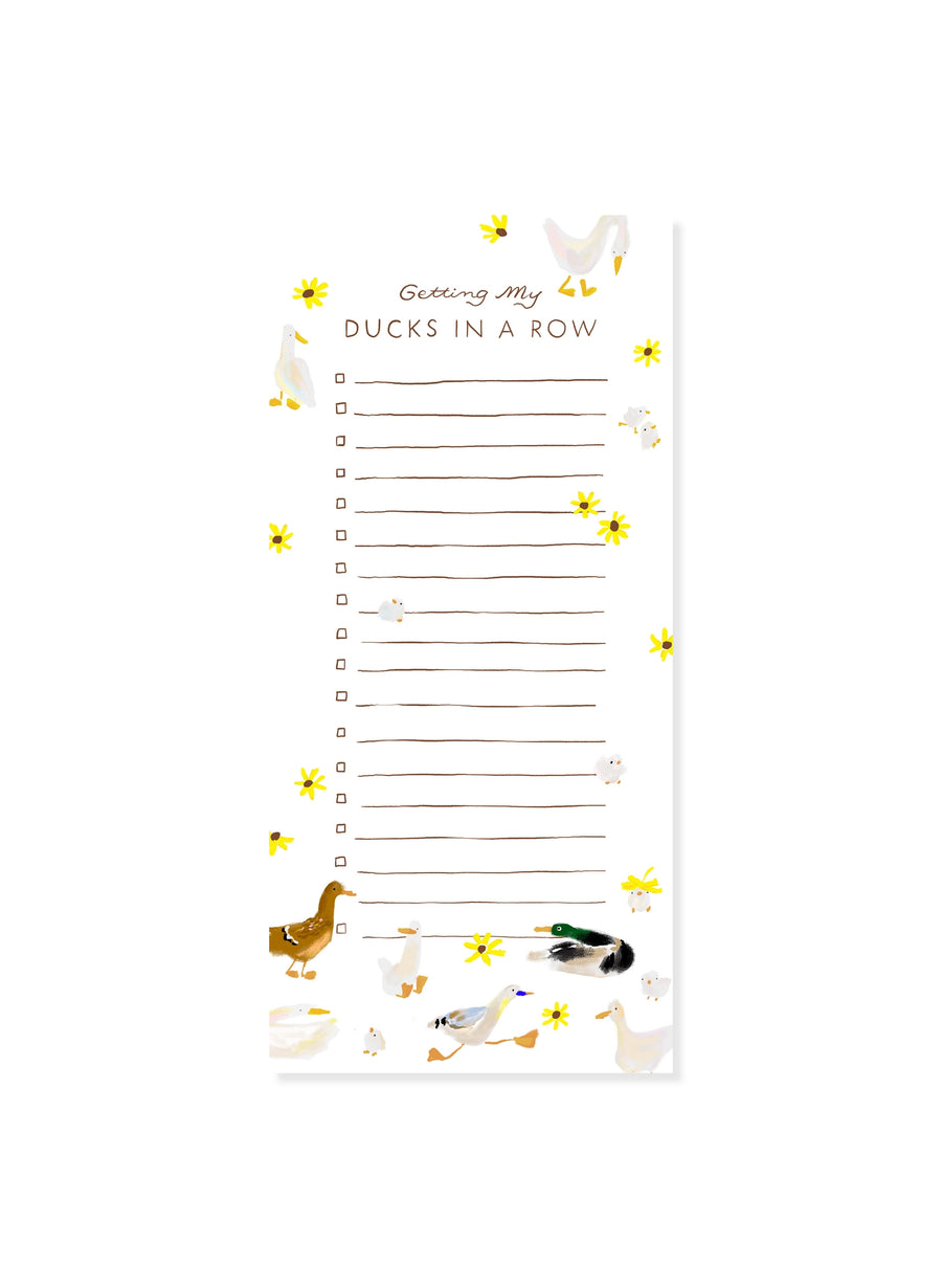 Ducks in A Row To-Do List Pad