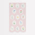 A pack of Easter-themed Cameo napkins with a soft pink background featuring whimsical springtime motifs like flowers and a bunny.