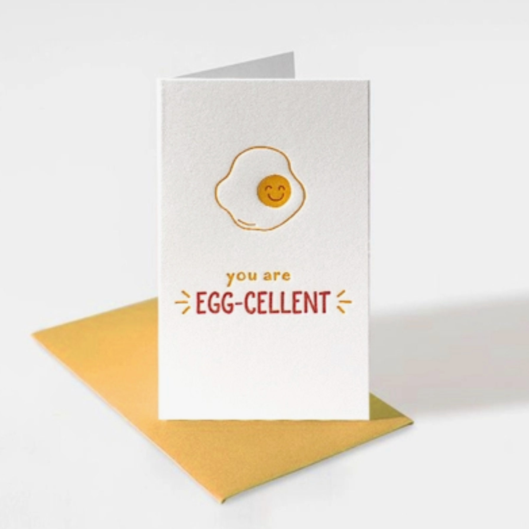 Mini white notecard with egg