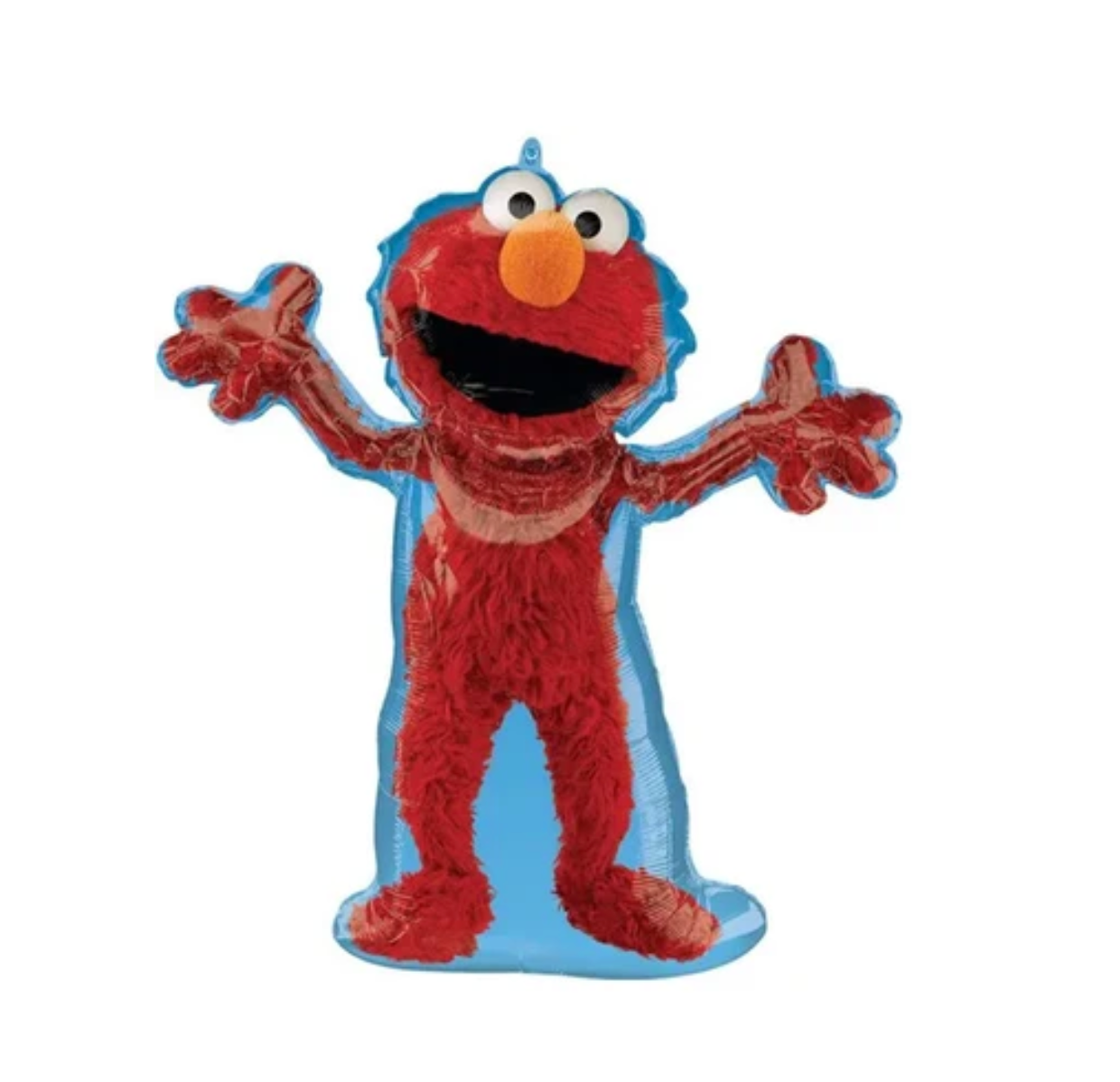 Elmo balloon with blue outline on white background
