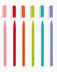 A set of of Fine Line Gel Pens with a variety of colors with the cap of each pen opened
