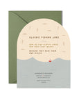 Greeting card with fishing joke and 'Ginger P. Designs' branding