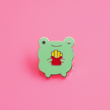 Fries and Frog Enamel Pin