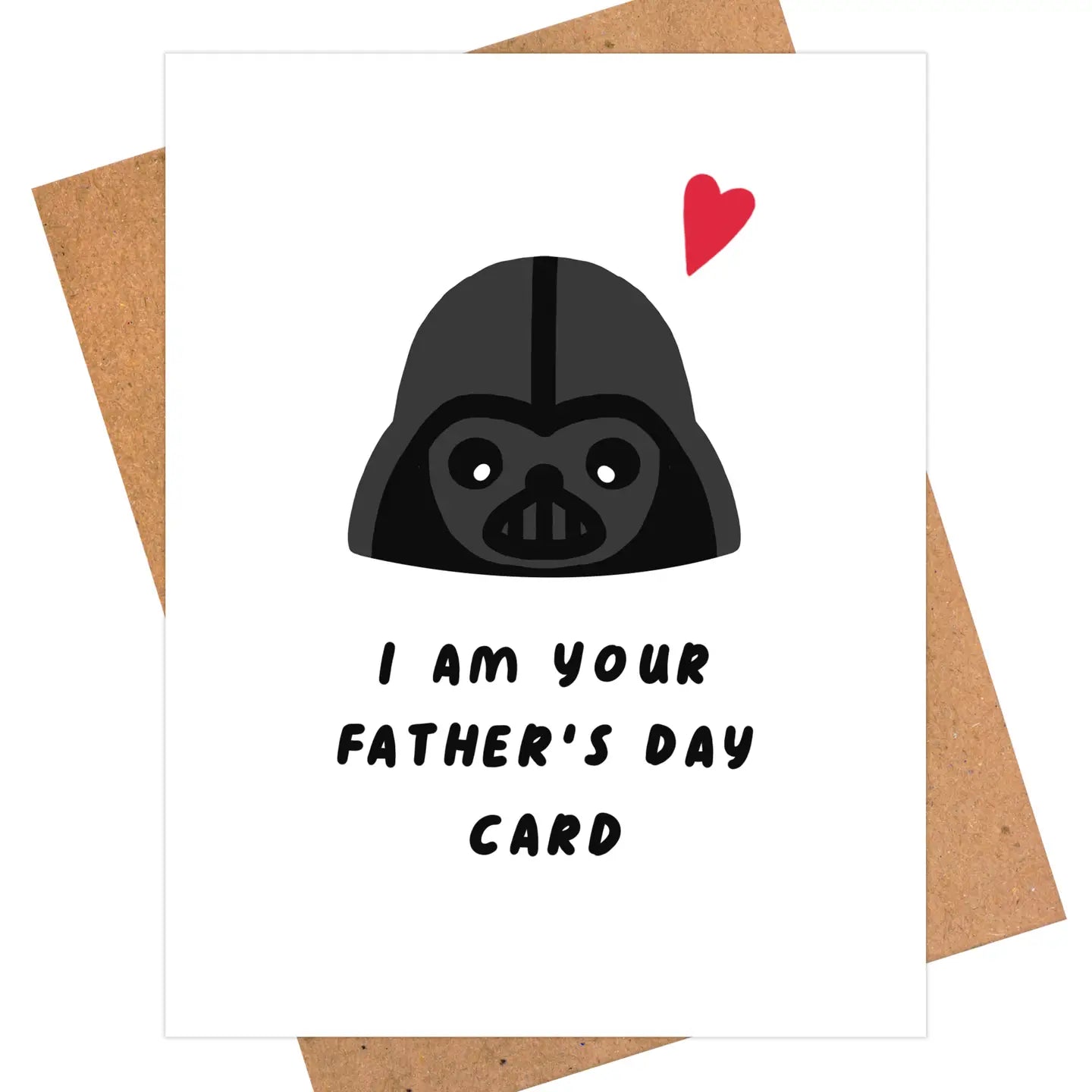 Father's Day card with Darth Vader design and text on a white background