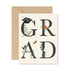 grad greeting card with floral accents