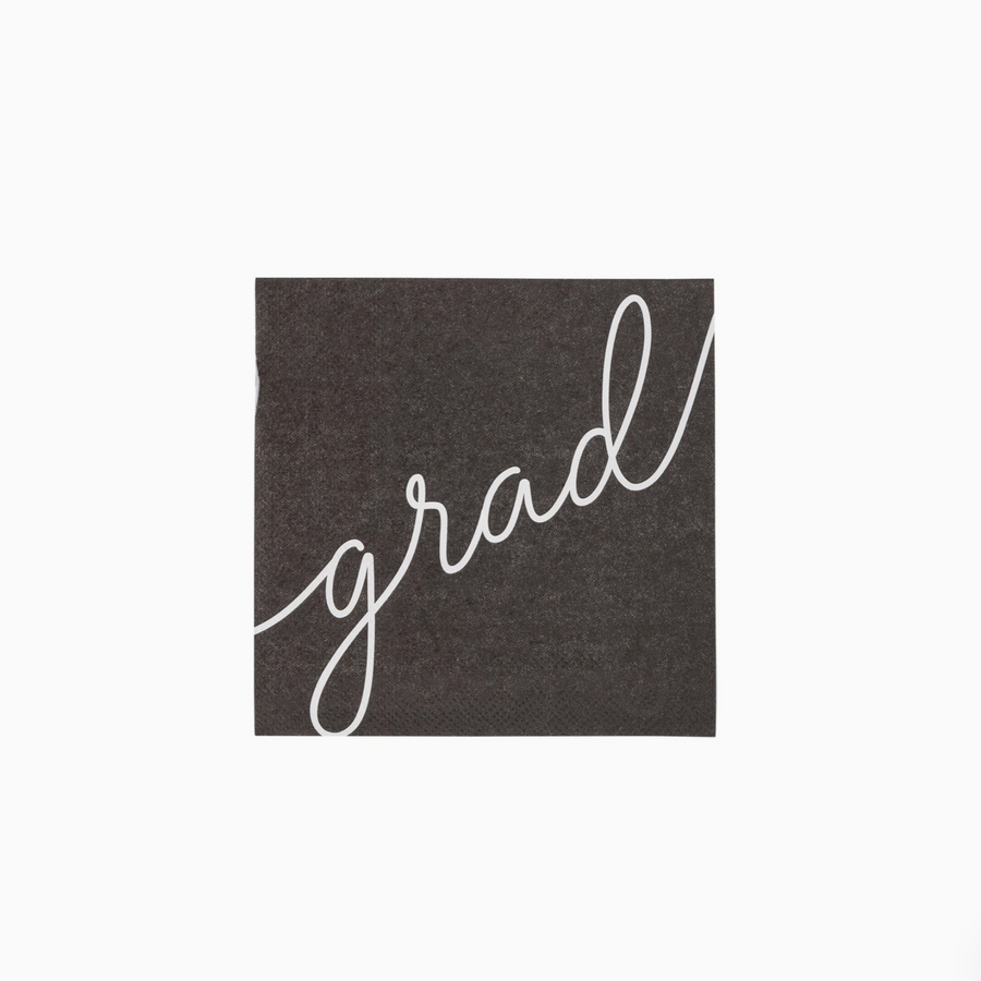 Grad Gold Script Cocktail Napkins
