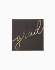 Grad Gold Script Cocktail Napkins