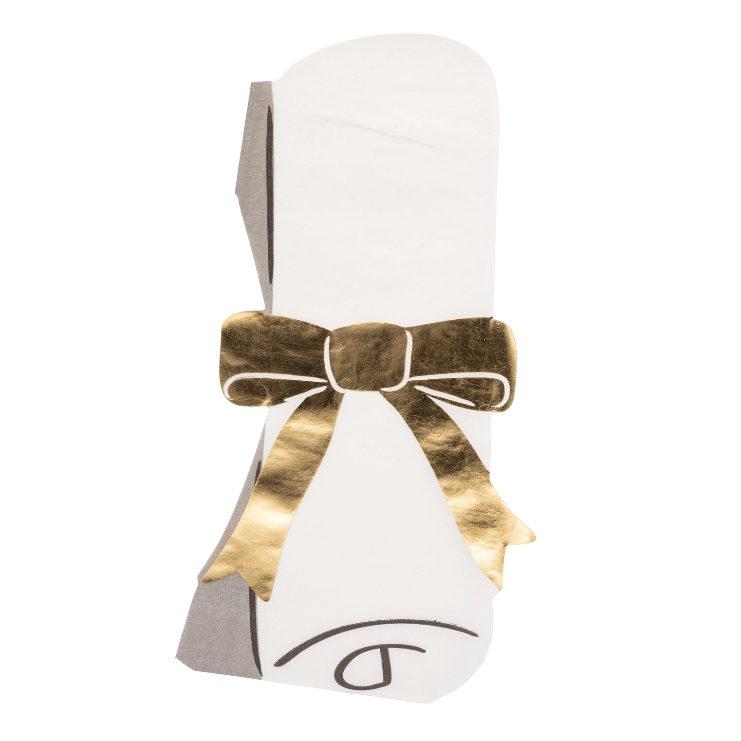 Grad scroll shaped napkin