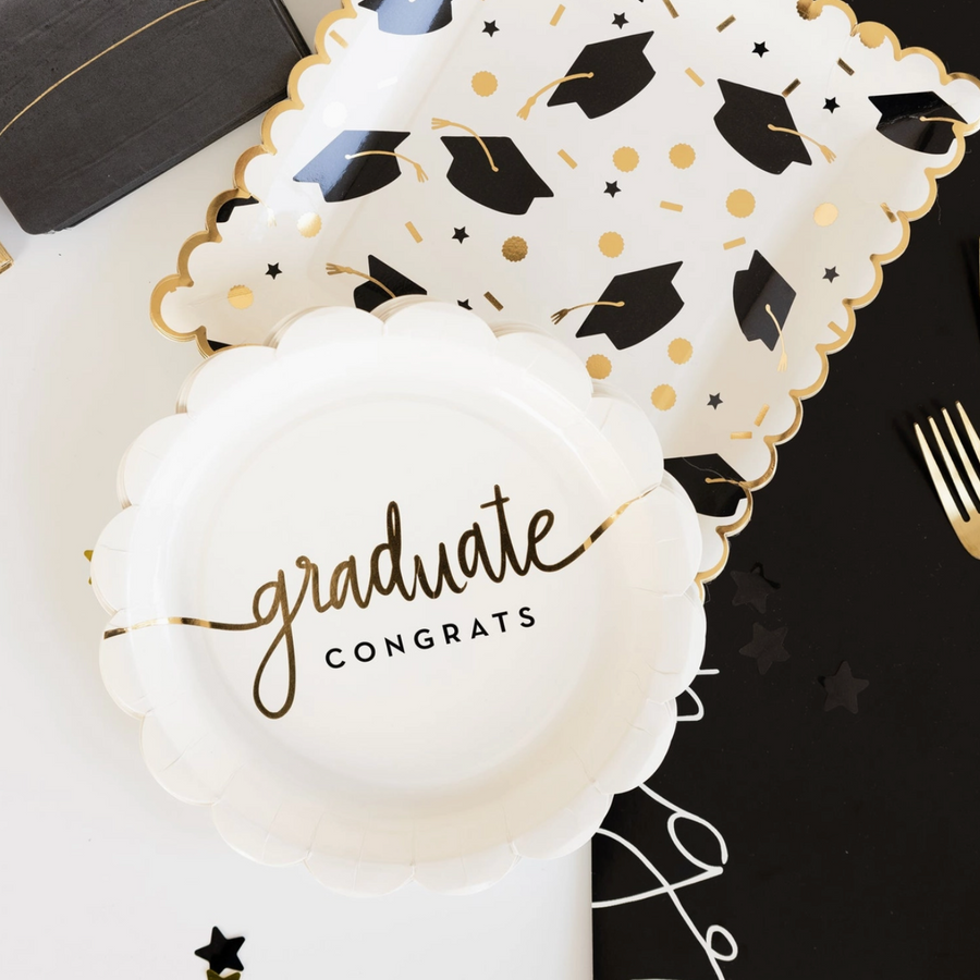 Graduate Congrats Scalloped Plates