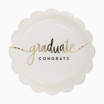 Graduate Congrats Scalloped Plates