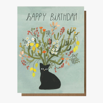 Happy Birthday Black Cat Card