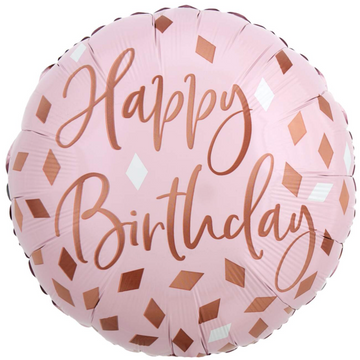 Happy Birthday Blush Diamond Confetti Small Balloon